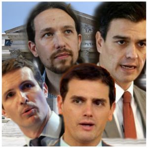 políticos españoles, Pablo Casado, Pablo Iglesias, Albert Rivera, Pedro Sánchez